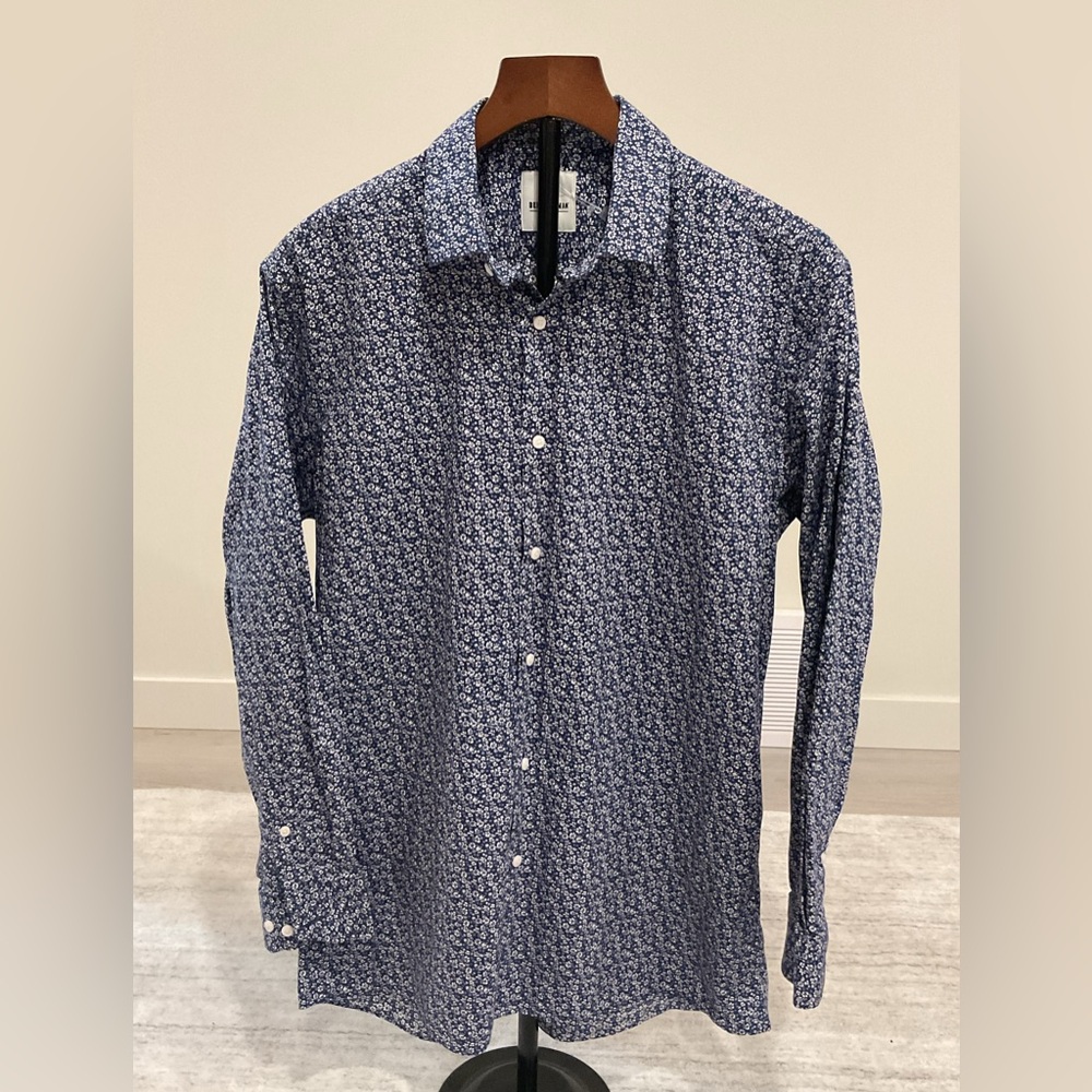 Ben Sherman New Blue Ditzy Floral long sleeve dress shirt.